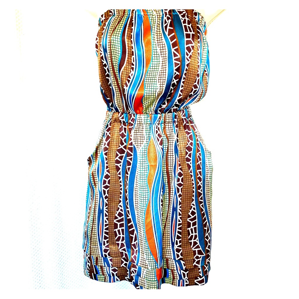 Silky strapless mini dress